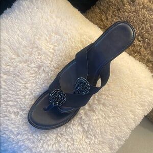 Italian Shoemakers Blue Beaded Sandals